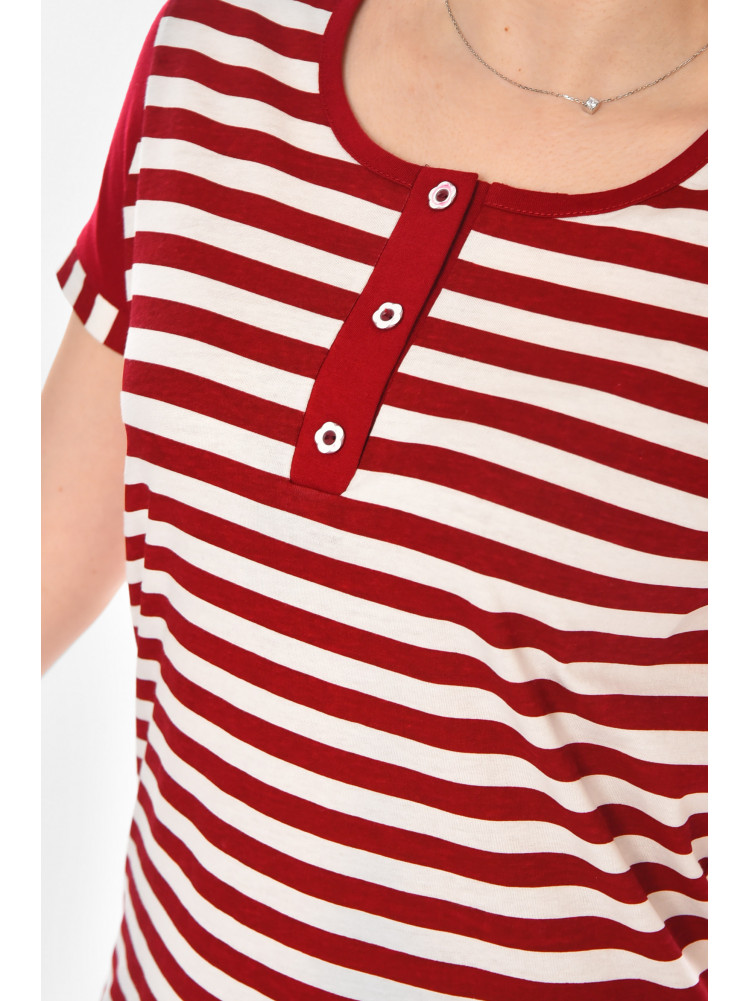 Туника женская полубатальная бордового цвета с принтом 210959C