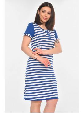 Туника женская полубатальная темно-синего цвета с принтом 210961C