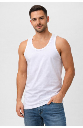 Майка мужская однотонная белого цвета 210962C