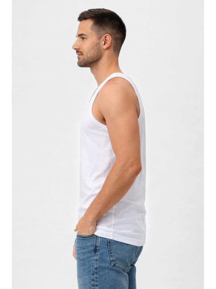 Майка мужская однотонная белого цвета 210962C