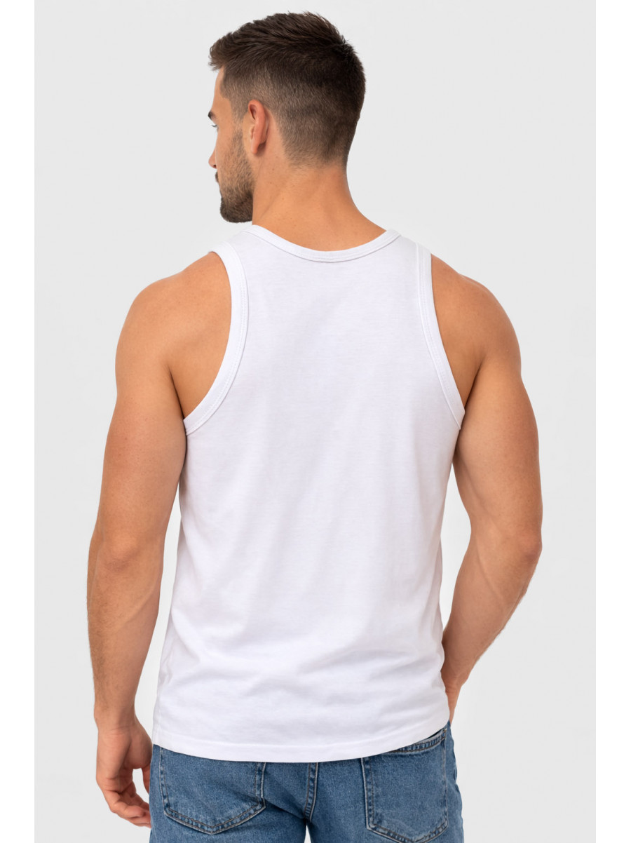 Майка мужская однотонная белого цвета 210962C