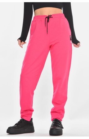 Спортивные штаны женские однотонные малинового цвета 362 210968C
