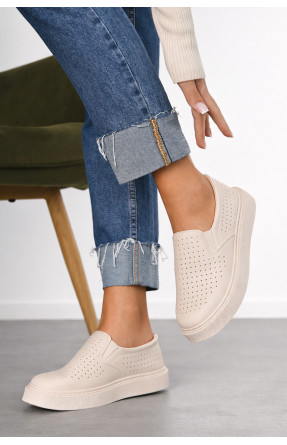 Слипоны женские молочного цвета 2024-88-3 210970C Слипоны женские молочного цвета 2024-88-3 210970C