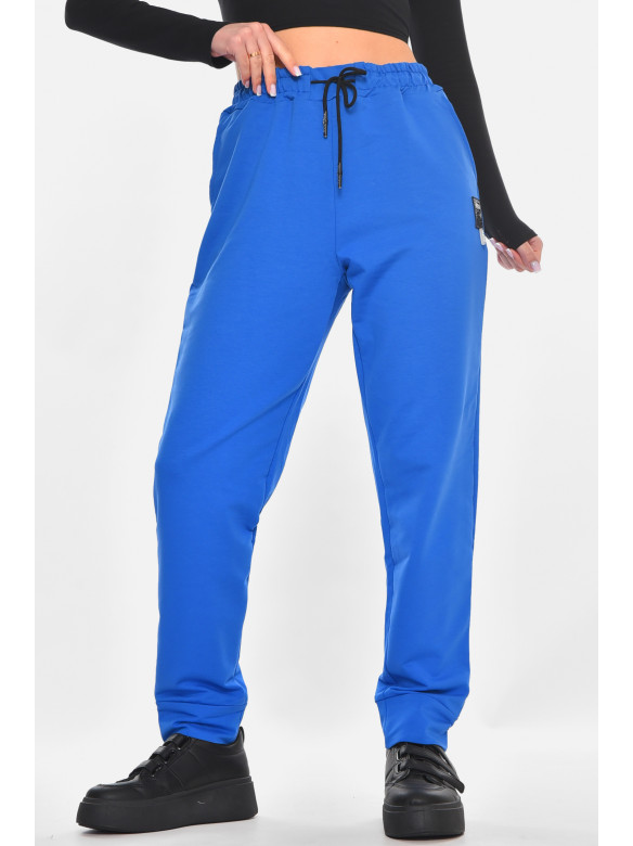 Спортивные штаны женские однотонные синего цвета 362 210971C