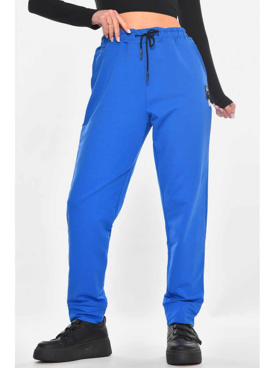 Спортивные штаны женские однотонные синего цвета 362 210971C
