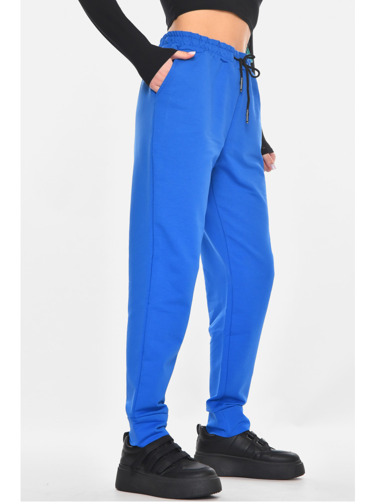 Спортивные штаны женские однотонные синего цвета 362 210971C