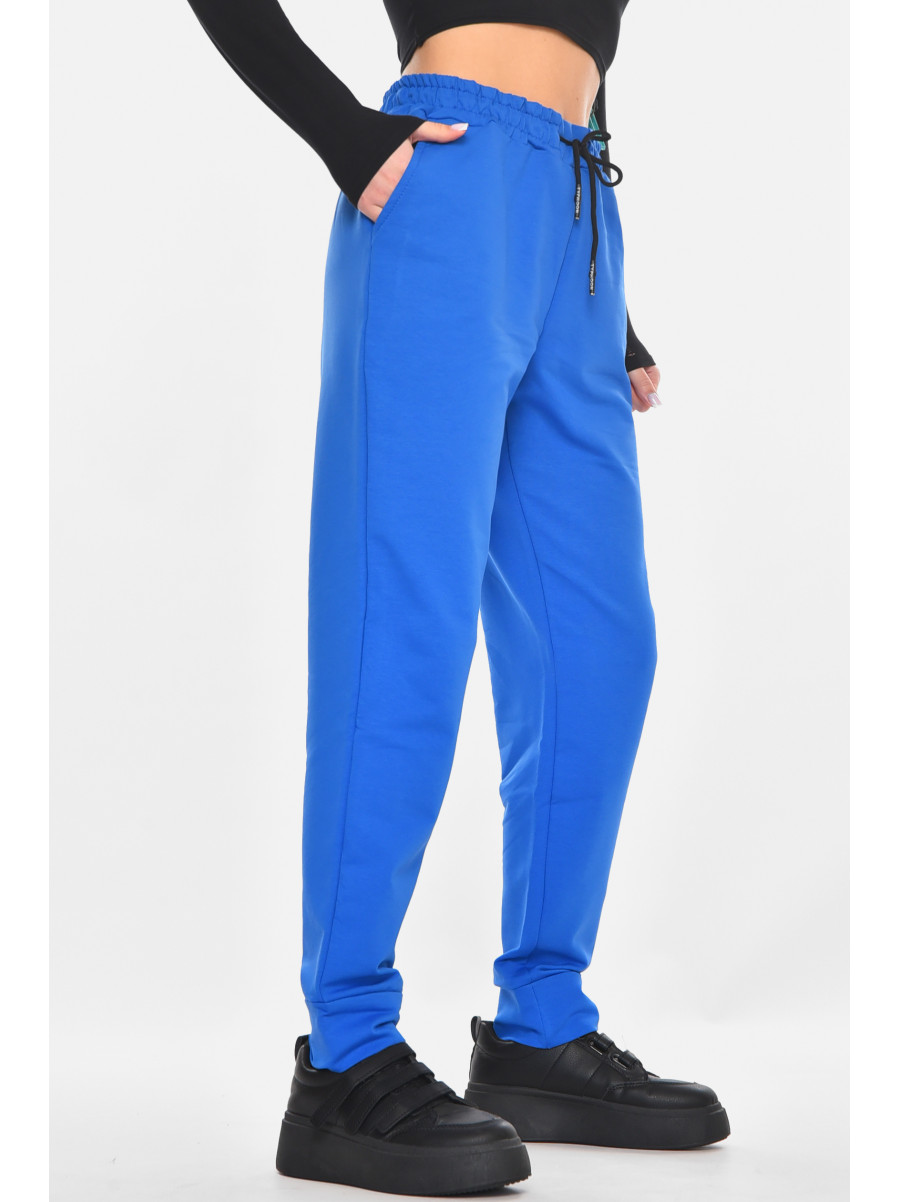 Спортивные штаны женские однотонные синего цвета 362 210971C