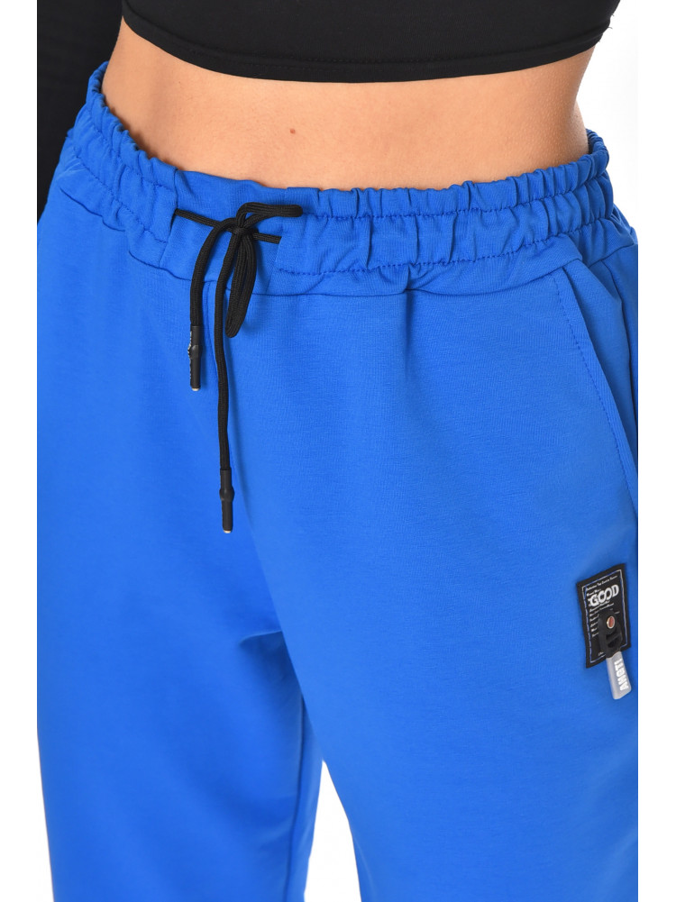 Спортивные штаны женские однотонные синего цвета 362 210971C