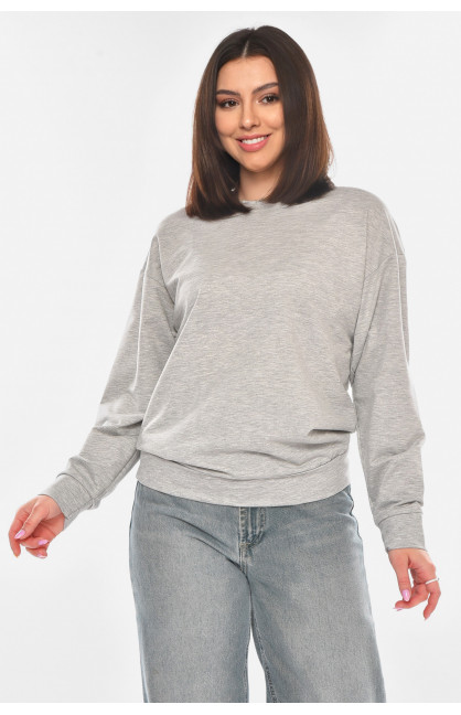 Свитшот женский однотонный серого цвета 363 210974C