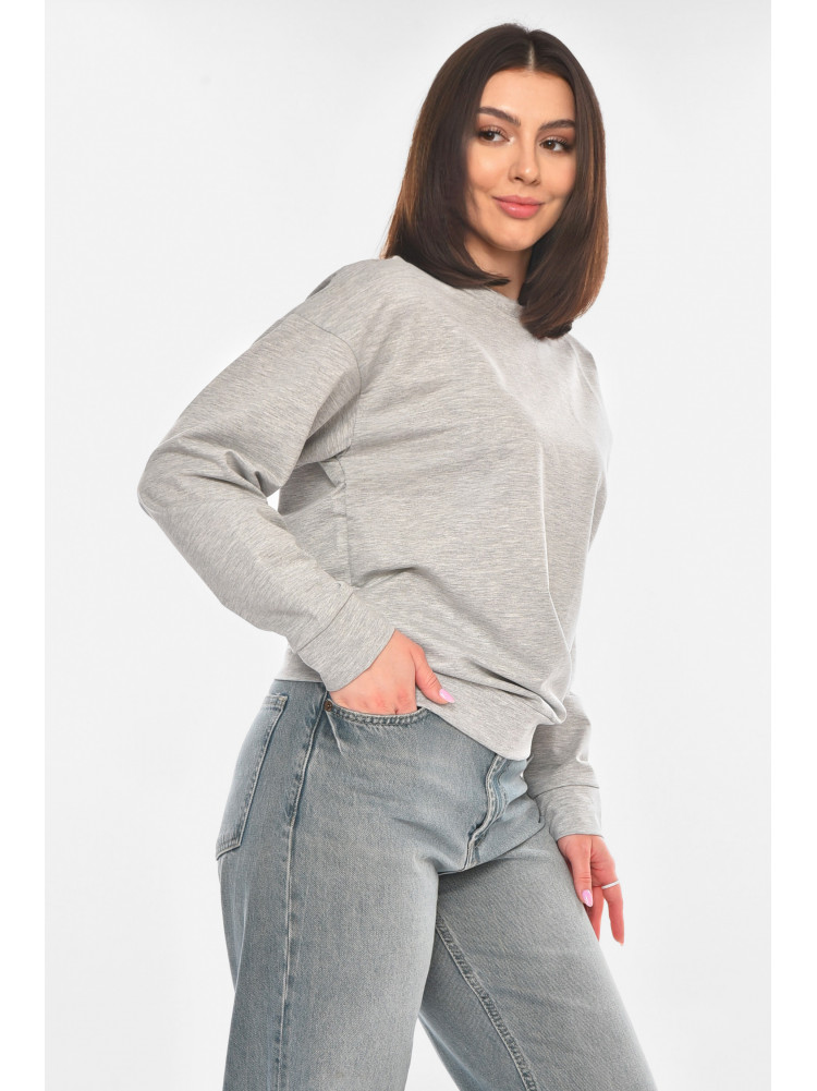 Свитшот женский однотонный серого цвета 363 210974C