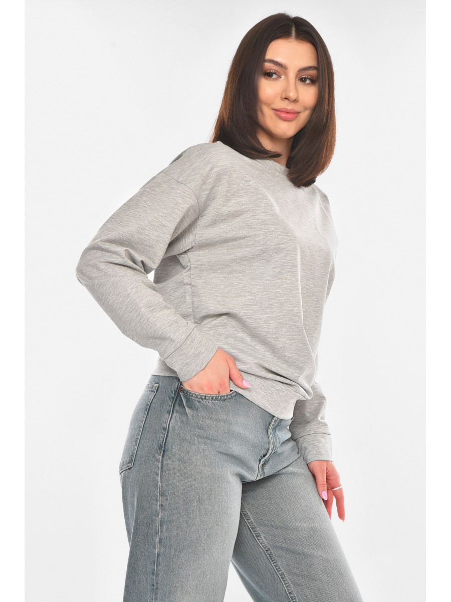 Свитшот женский однотонный серого цвета 363 210974C