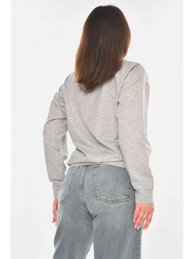 Свитшот женский однотонный серого цвета 363 210974C