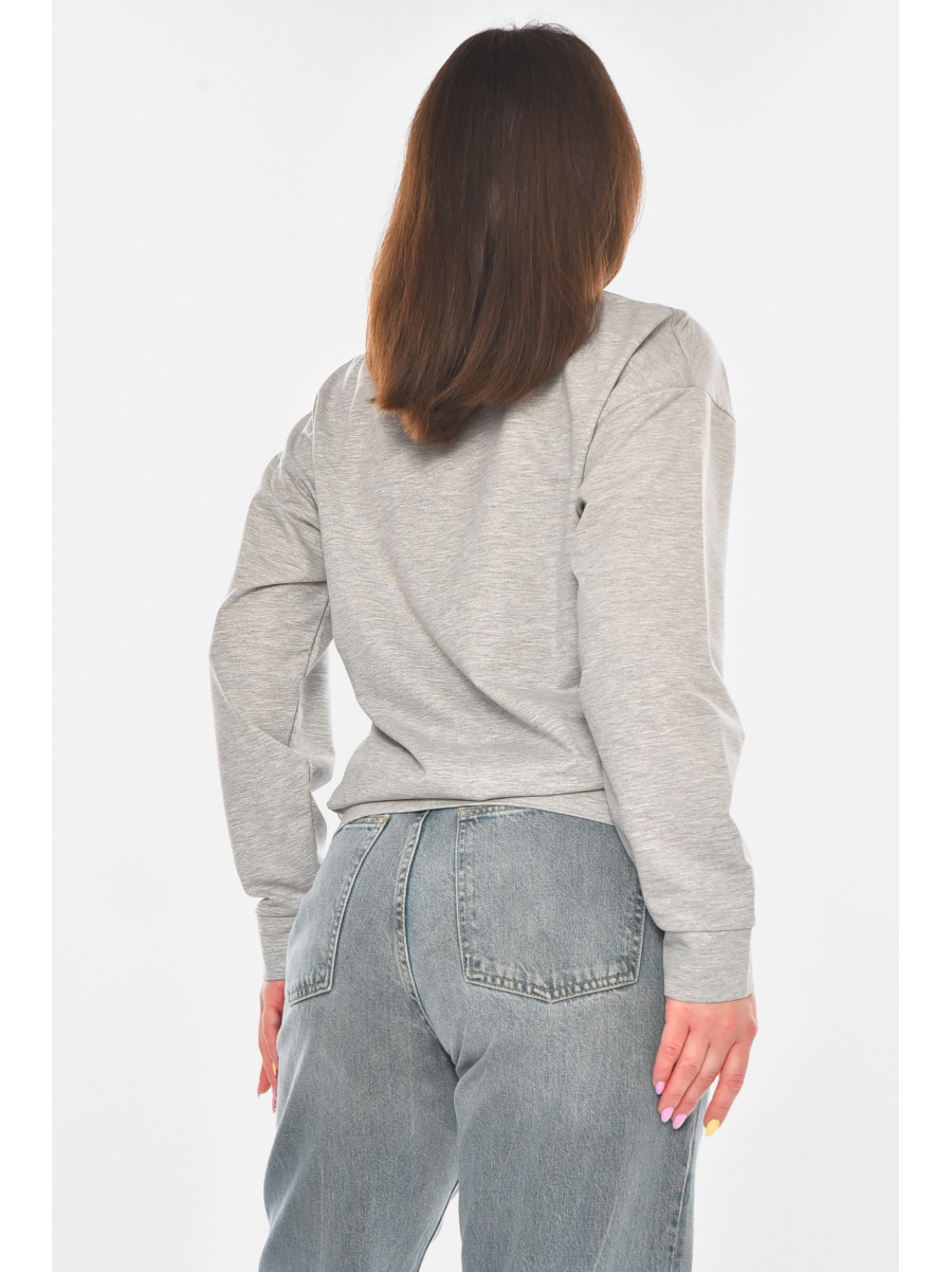 Свитшот женский однотонный серого цвета 363 210974C