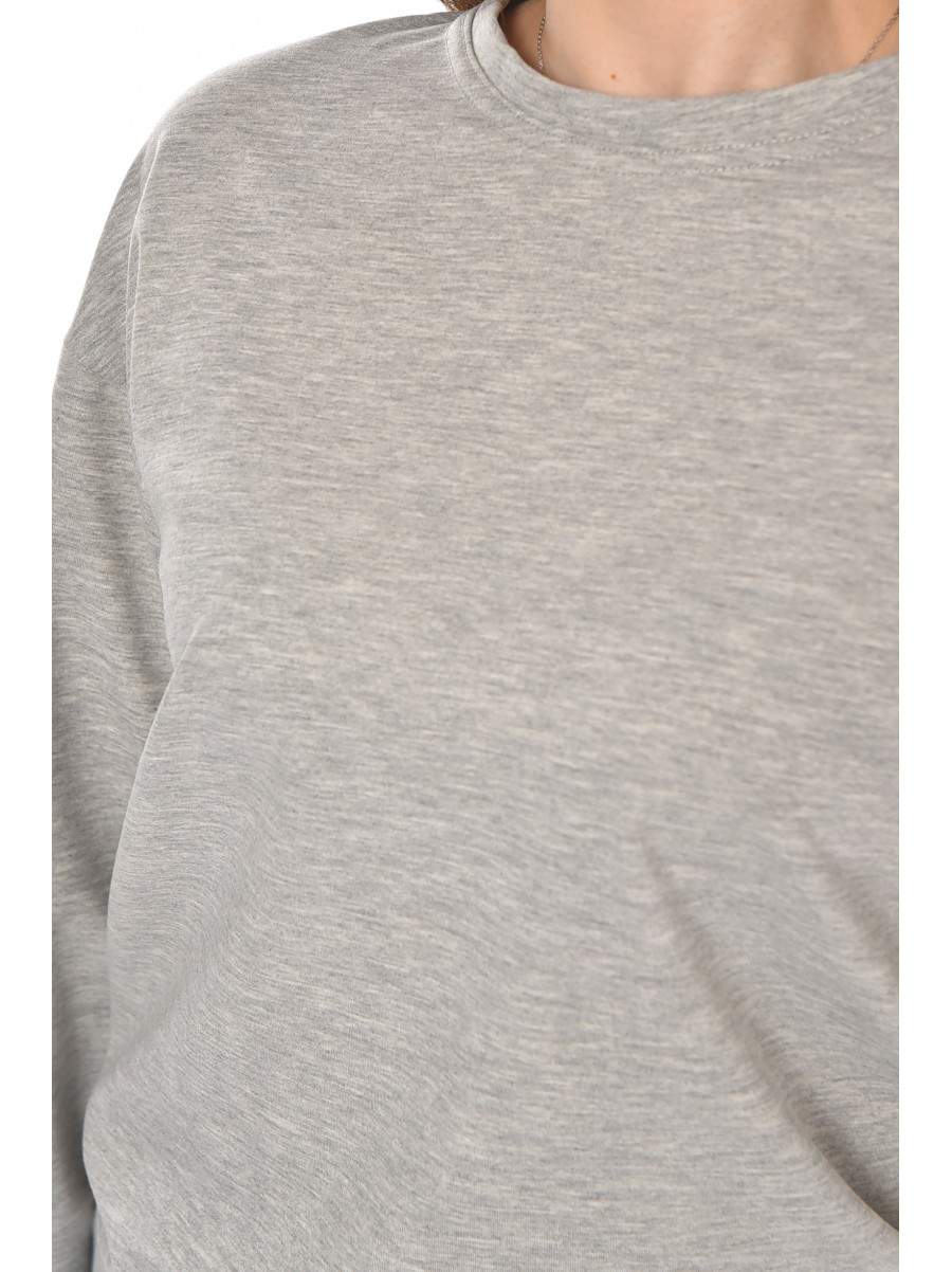 Свитшот женский однотонный серого цвета 363 210974C