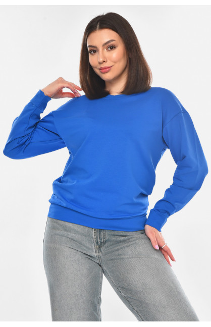 Свитшот женский однотонный синего цвета 363 210976C