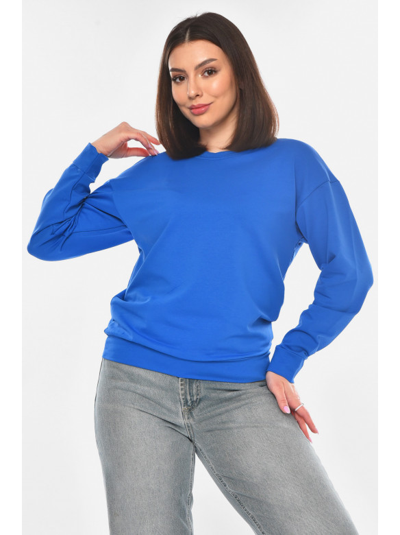 Свитшот женский однотонный синего цвета 363 210976C