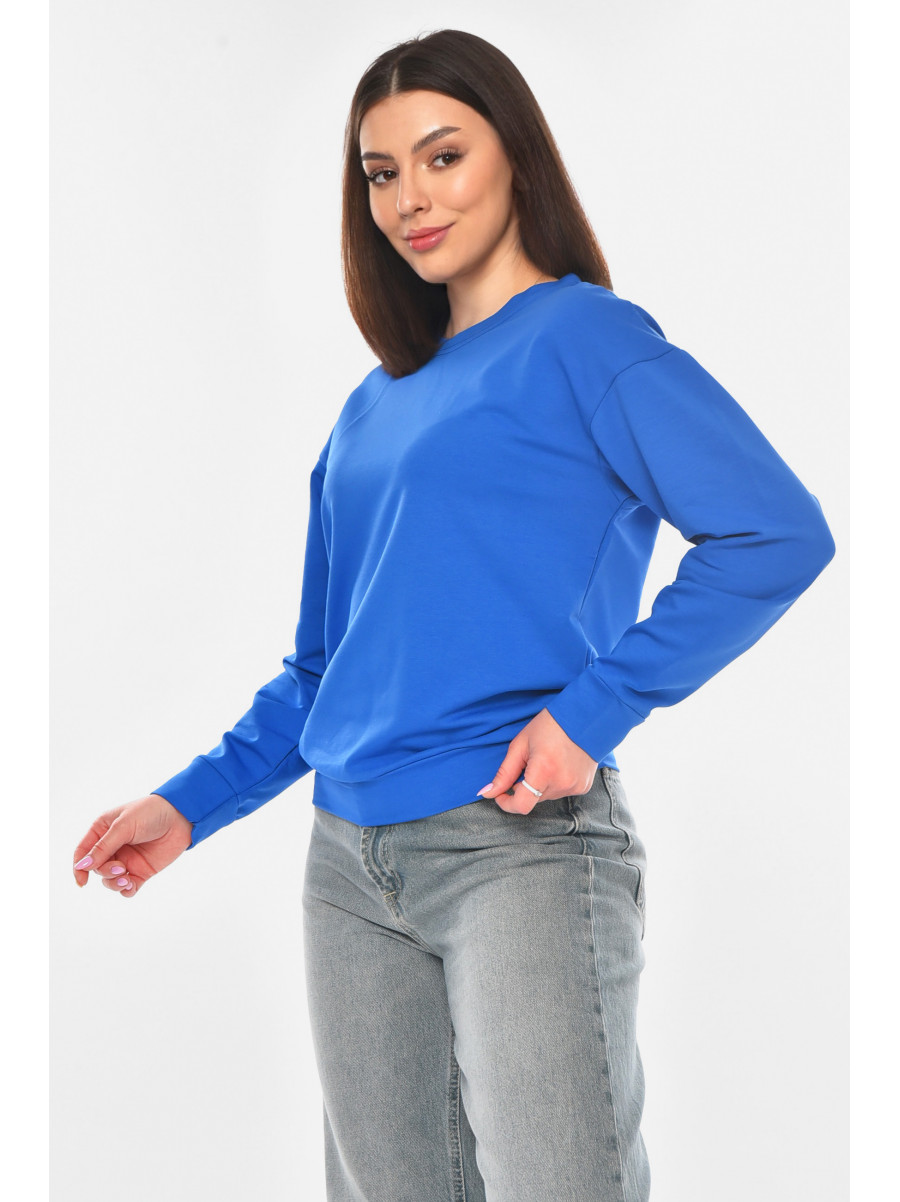 Свитшот женский однотонный синего цвета 363 210976C
