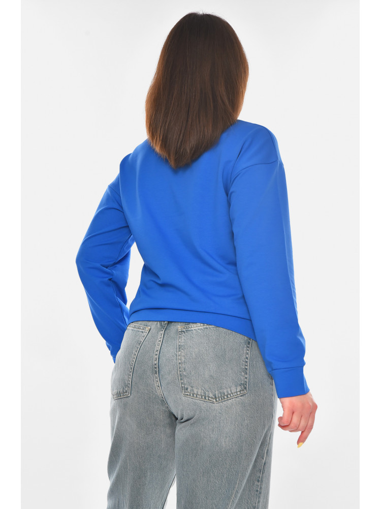Свитшот женский однотонный синего цвета 363 210976C