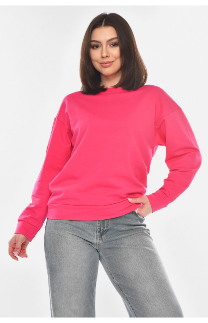 Свитшот женский однотонный малинового цвета 363 210979C