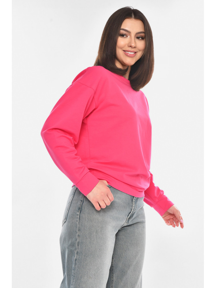 Свитшот женский однотонный малинового цвета 363 210979C