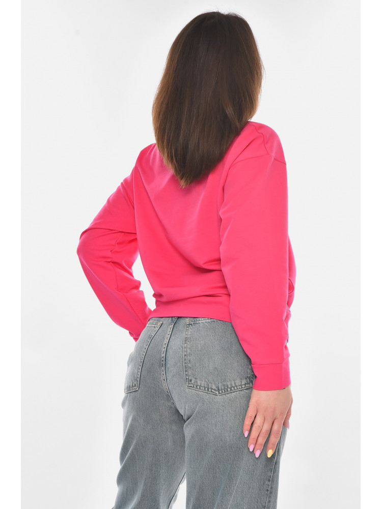 Свитшот женский однотонный малинового цвета 363 210979C