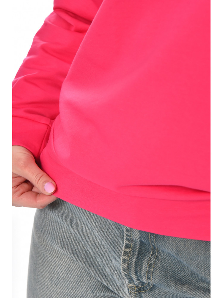 Свитшот женский однотонный малинового цвета 363 210979C