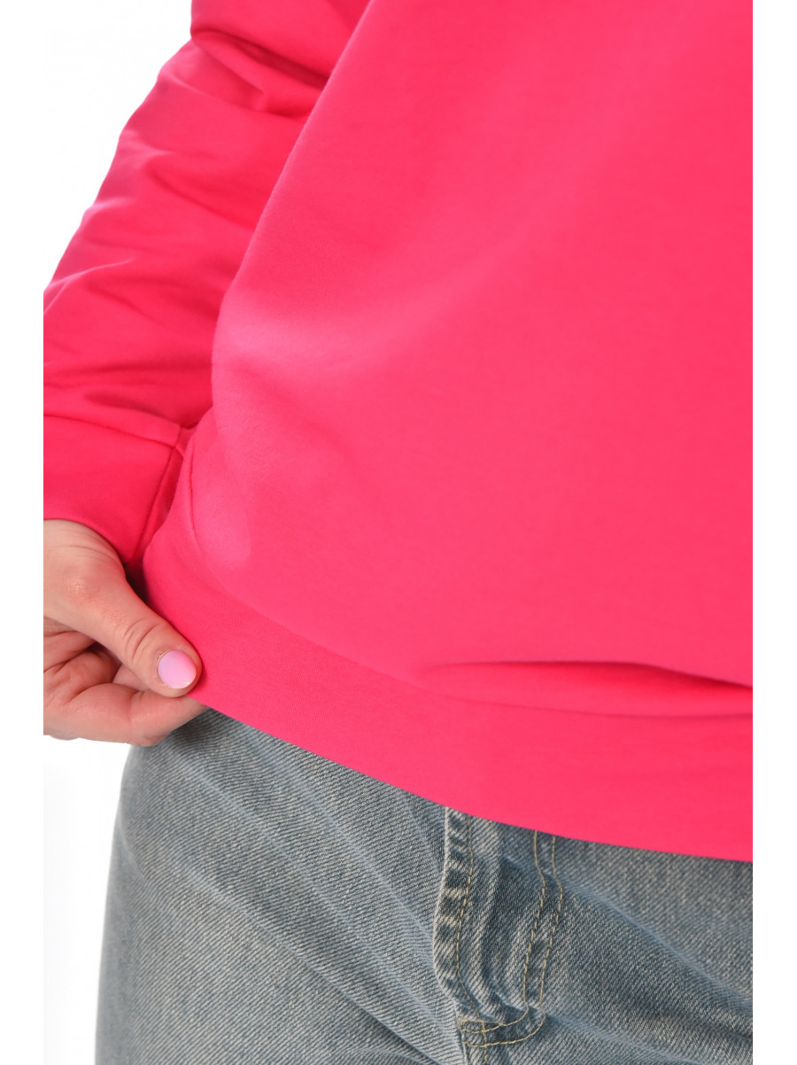 Свитшот женский однотонный малинового цвета 363 210979C