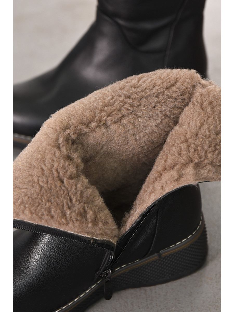 Полусапоги женские зимние черного цвета на меху 607-4 210985C