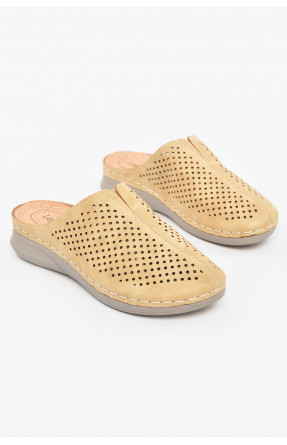 Шлепки женские бежевого цвета 610-3 210991C