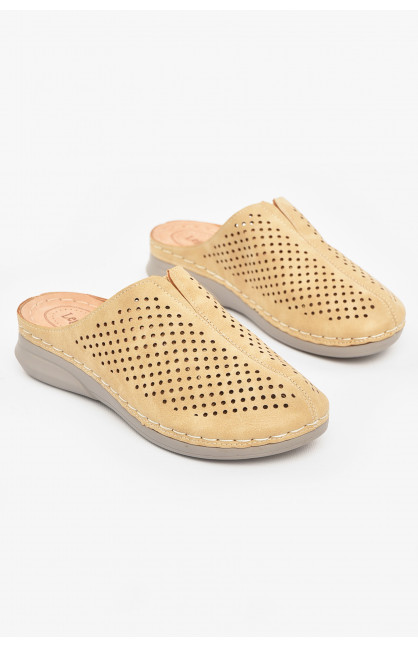 Шлепки женские бежевого цвета 610-3 210991C