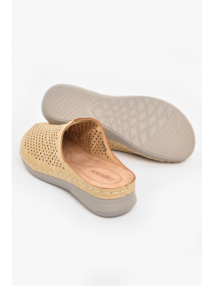 Шлепки женские бежевого цвета 610-3 210991C
