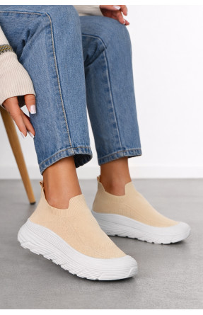 Слипоны женские бежевого цвета 14-2 211000C