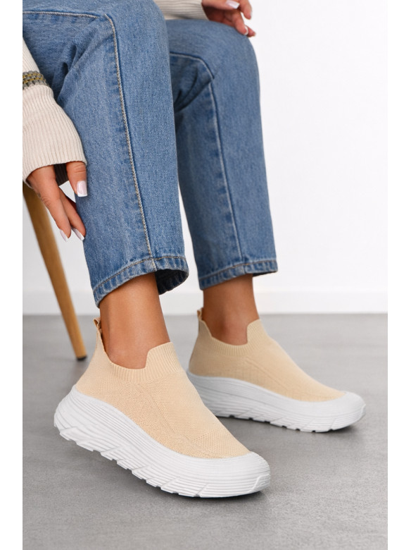 Слипоны женские бежевого цвета 14-2 211000C