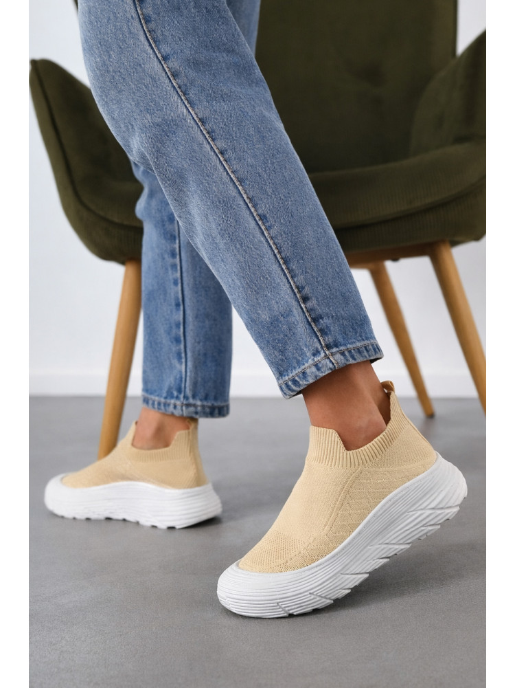 Слипоны женские бежевого цвета 14-2 211000C