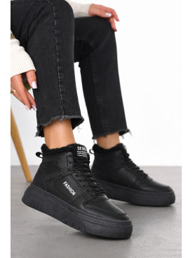 Кросівки жіночі чорного кольору зима 2024-1-1 211002C