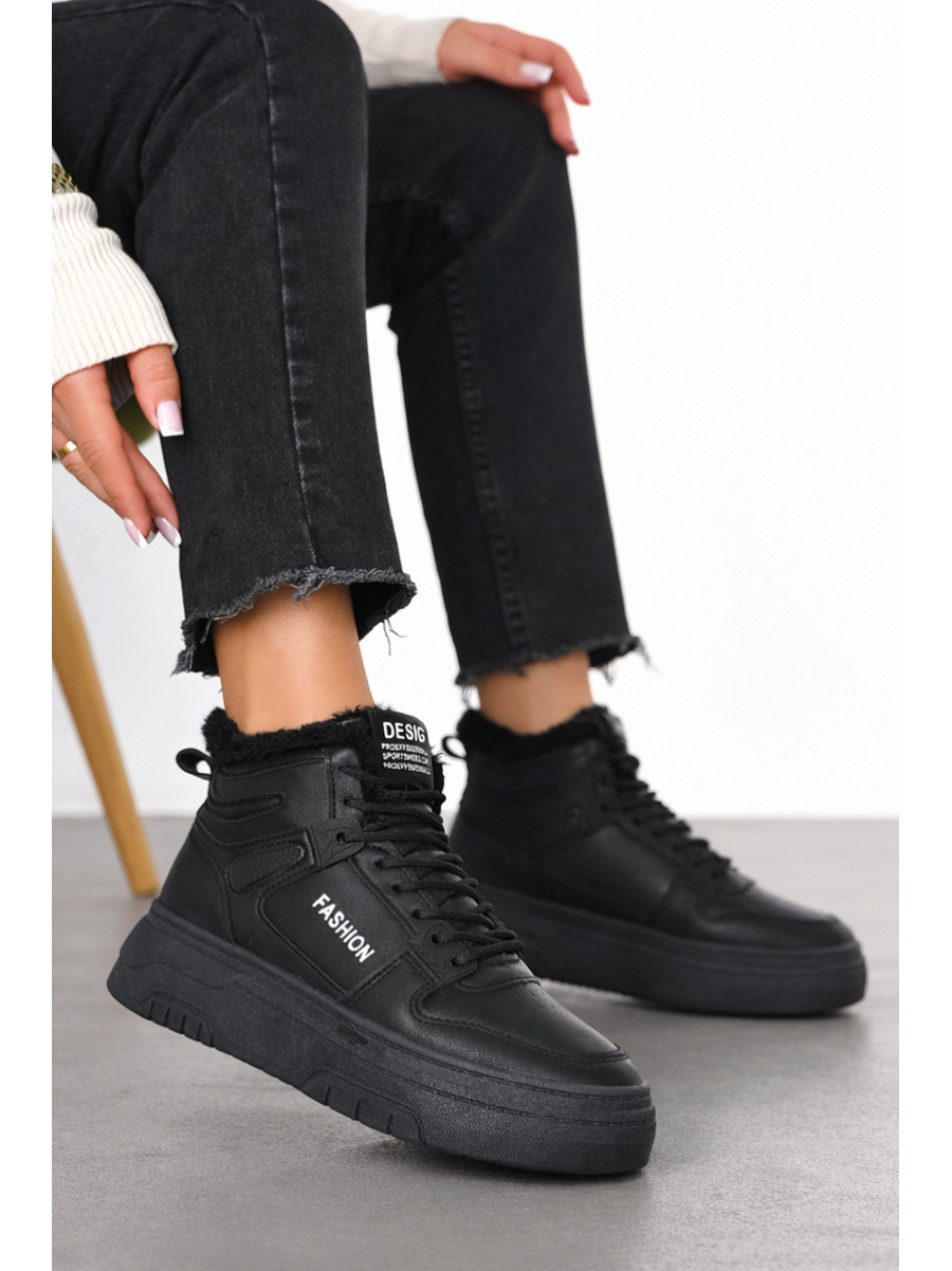 Кроссовки женские черного цвета зима 2024-1-1 211002C