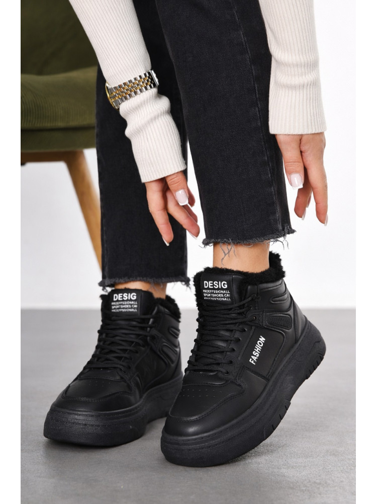 Кроссовки женские черного цвета зима 2024-1-1 211002C