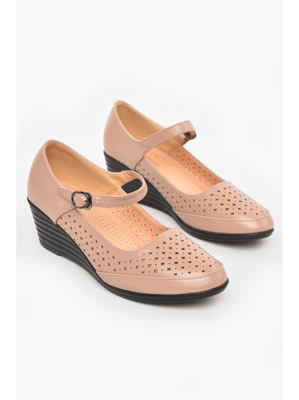 Туфли женские бежевого цвета 02-3с 211006C