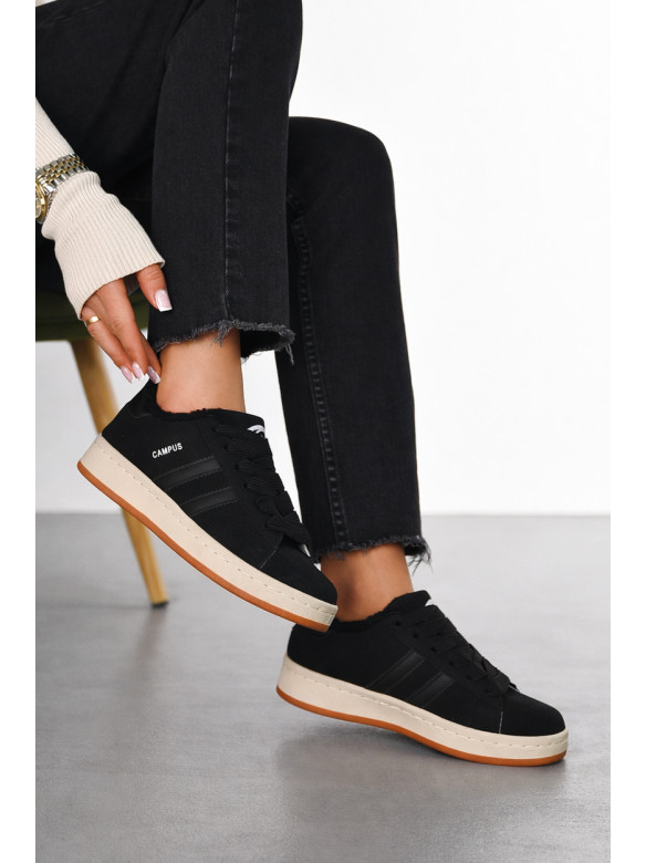 Кроссовки женские черного цвета зима 9367-2 211010C