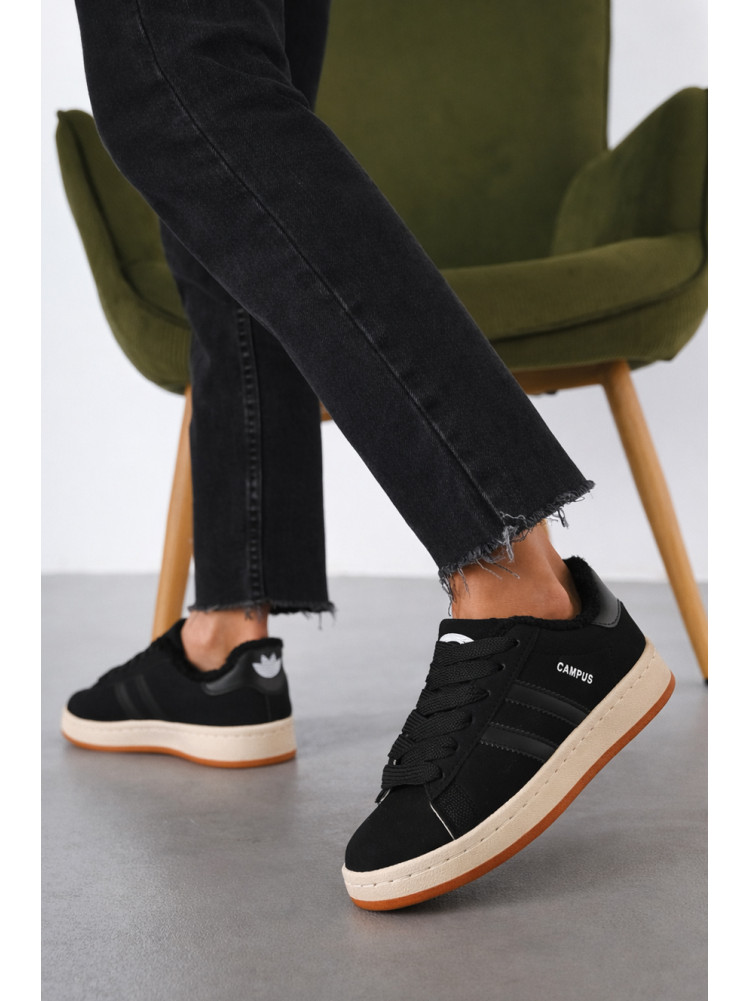 Кроссовки женские черного цвета зима 9367-2 211010C