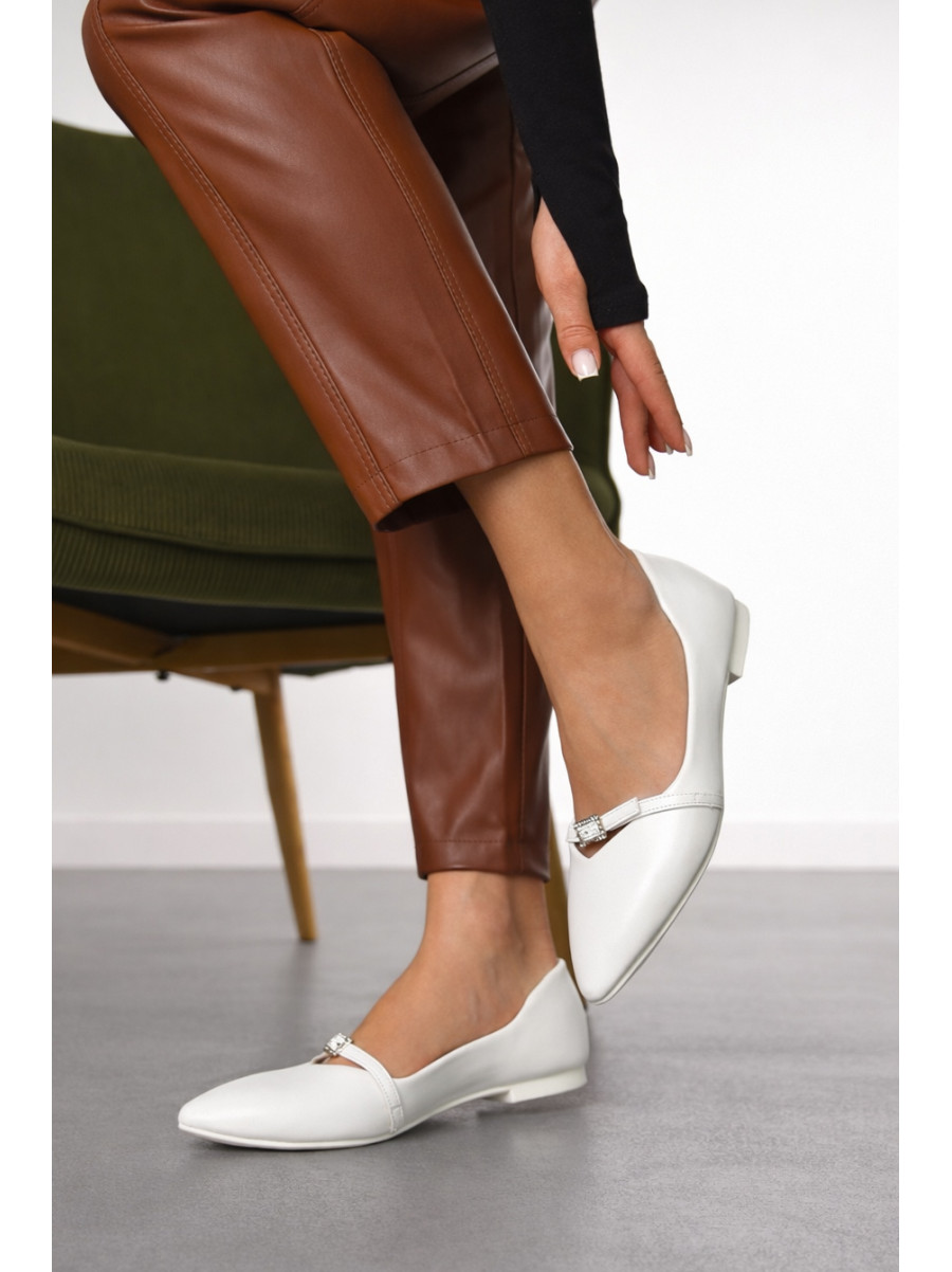 Балетки женские белого цвета W1311-9 211015C