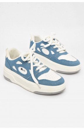 Кроссовки женские синего цвета на шнуровке 2024-13-2 211020C