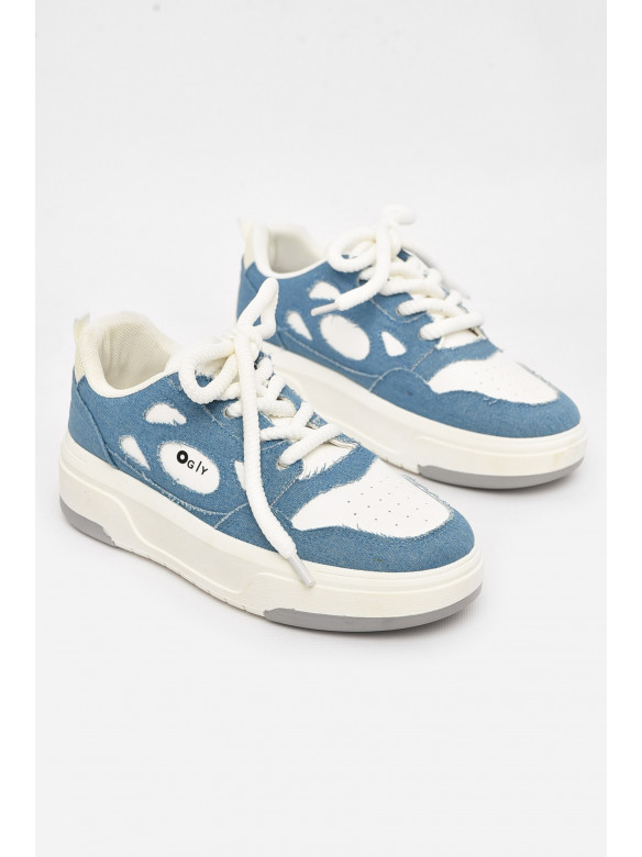 Кроссовки женские синего цвета на шнуровке 2024-13-2 211020C