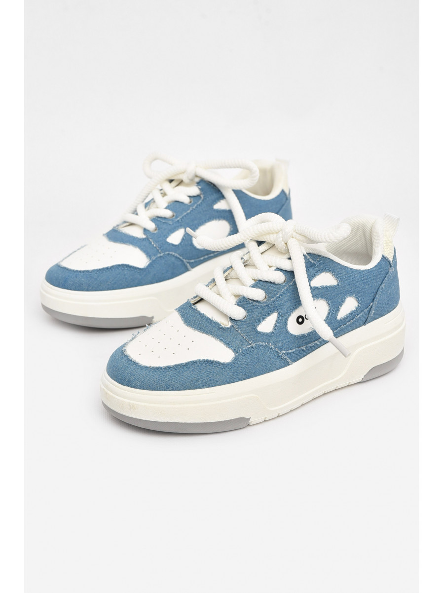 Кроссовки женские синего цвета на шнуровке 2024-13-2 211020C