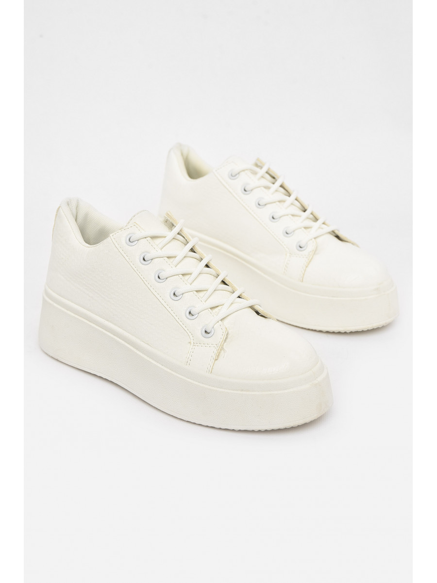 Кроссовки женские белого цвета на шнуровке 2024-10-2 211021C