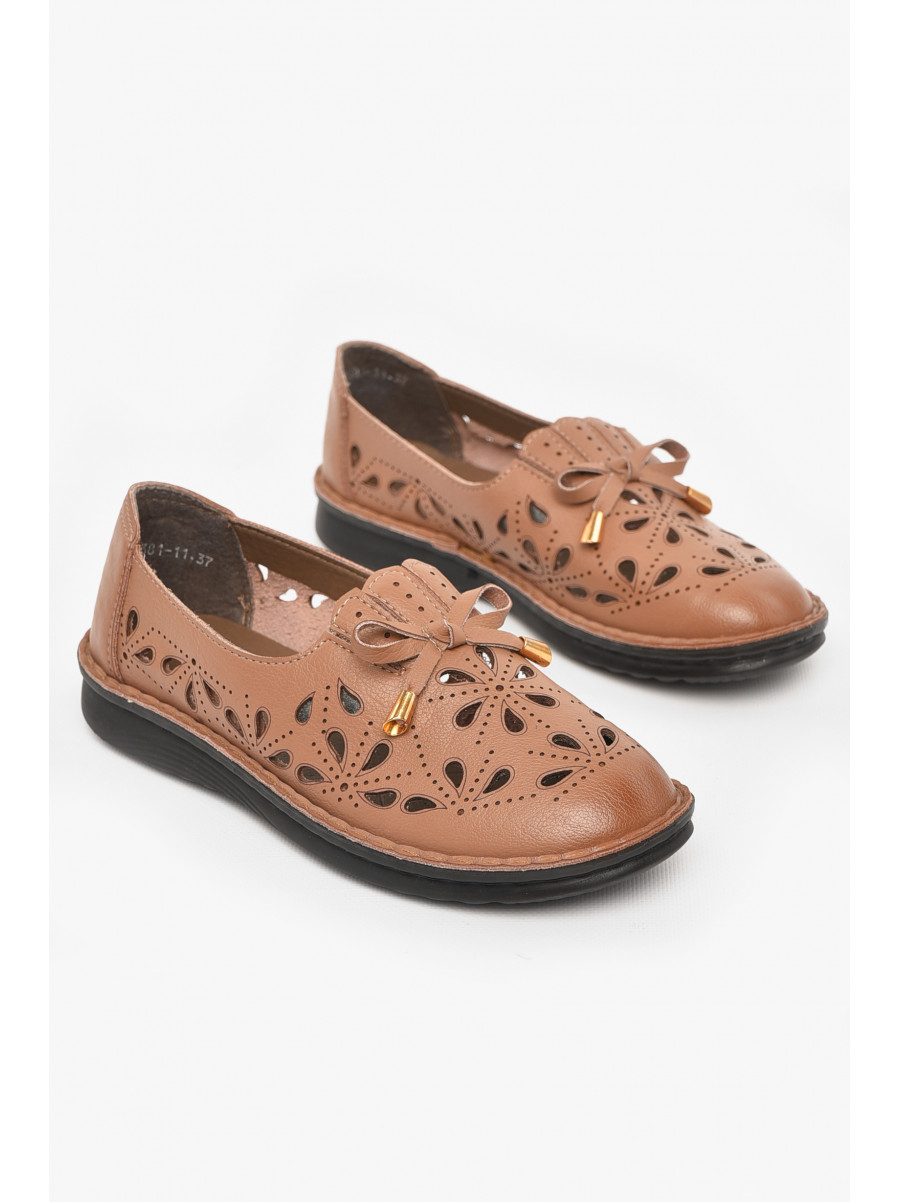 Туфли женские темно-бежевого цвета 3381-11 211023C