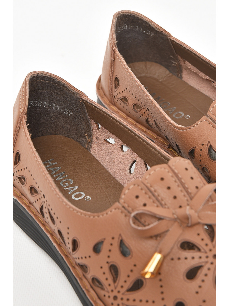 Туфли женские темно-бежевого цвета 3381-11 211023C