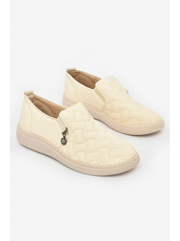Мокасины женские молочного цвета 202-6 211024C