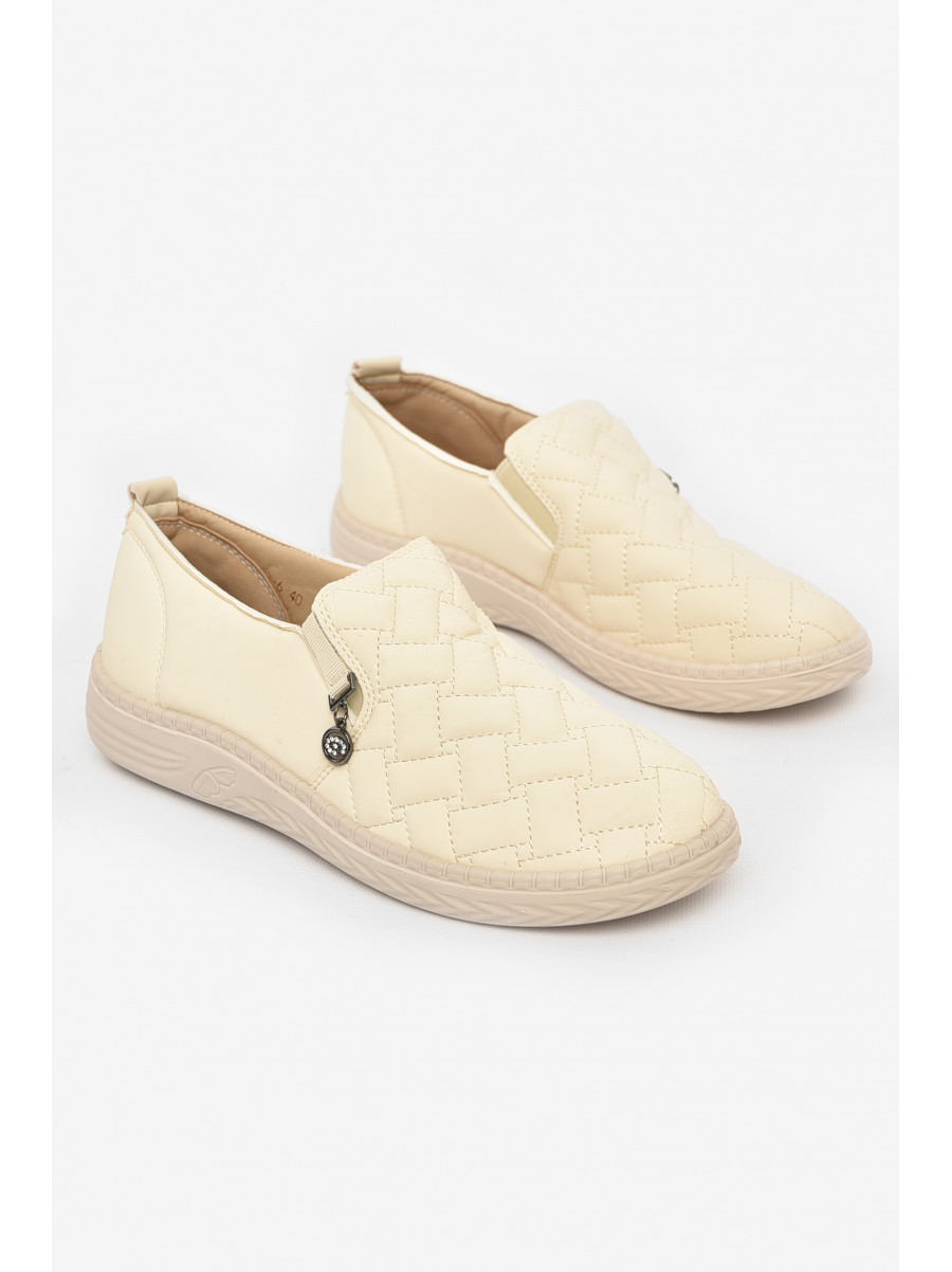 Мокасины женские молочного цвета 202-6 211024C