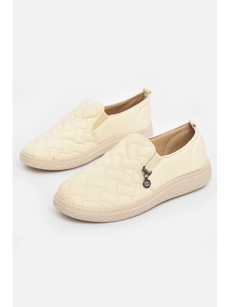 Мокасины женские молочного цвета 202-6 211024C